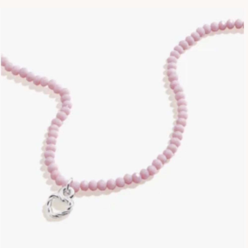 NWT Alex and Ani Love Heart + Purple Bead Necklace, Adjustable ❤️ Wear For Love